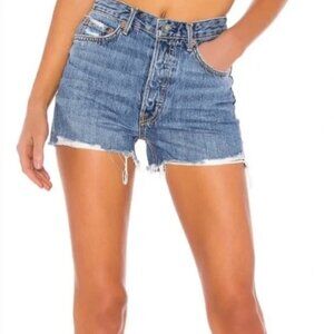 GRLFRND Poppy Distressed Button Fly Jean Shorts
